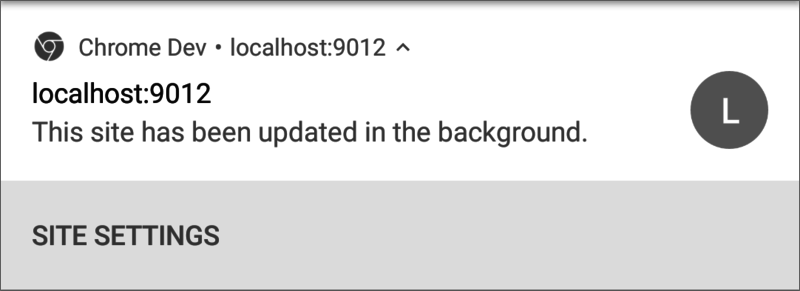 An Image of the default notification in Chrome