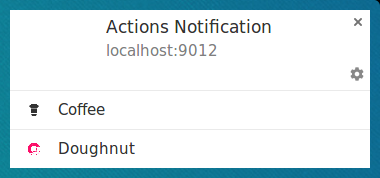 Notification with actions on Chrome on Linux.