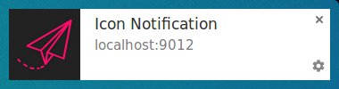 Notification with ccon on Chrome on Linux.
