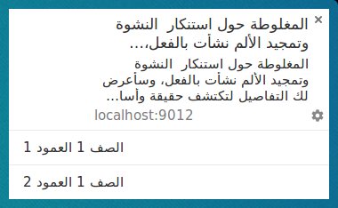 Notification with right-to-left language on Chrome on Linux.