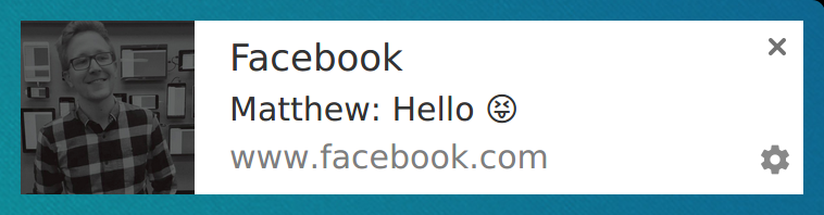 Screenshot of a Facebook message notification