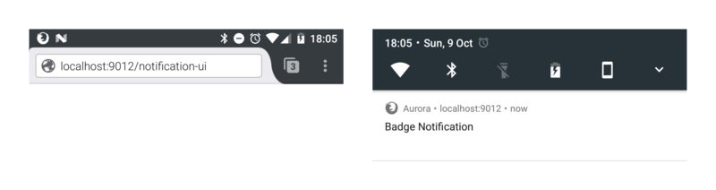 Notification with badge on Firefox for Android.
