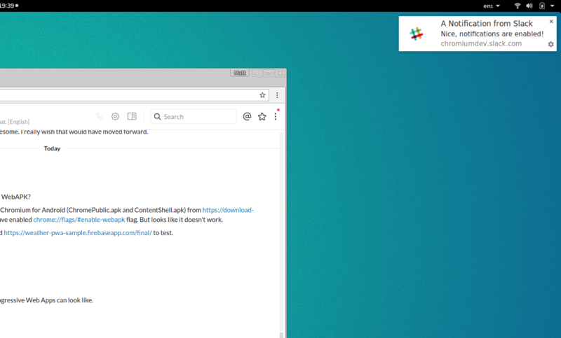 Cute "It's working" notification from slack.com.